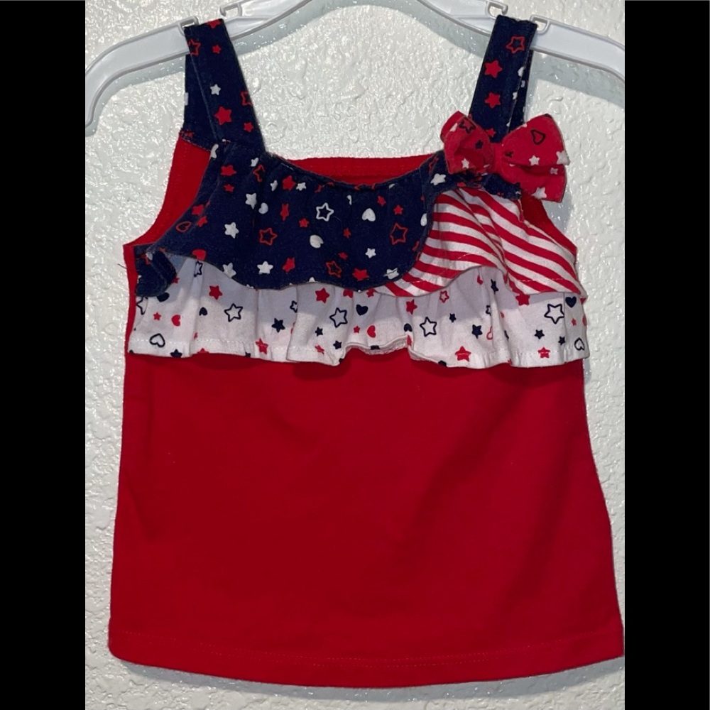 Baby Girl Stars & Stripes Festive Top Size 12M